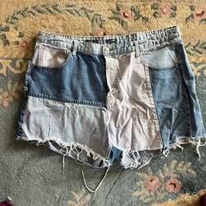 Target Wild Fable Patchwork Denim high waisted shorts
